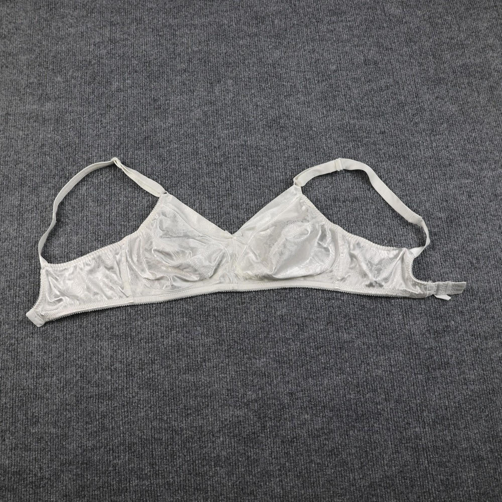 Bali‎ Bra Womens 36C White Wireless Soft Cup Jacquard Adjustable Straps 3561